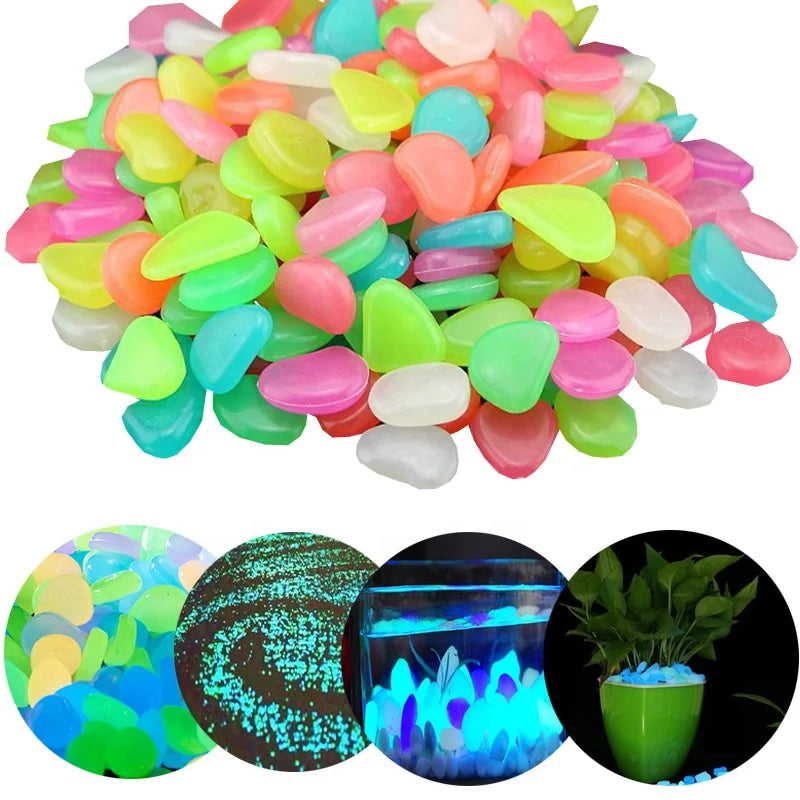 Luminous Stones Glowing Paving Pebbles Garden Landscape Fluorescent Rock for Aquarium Fishbowl Decoration Piedra Luminosa