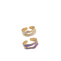 Good Quality Stainless Steel Cuff Ring Gold Plated Enamel Ring Jewelry