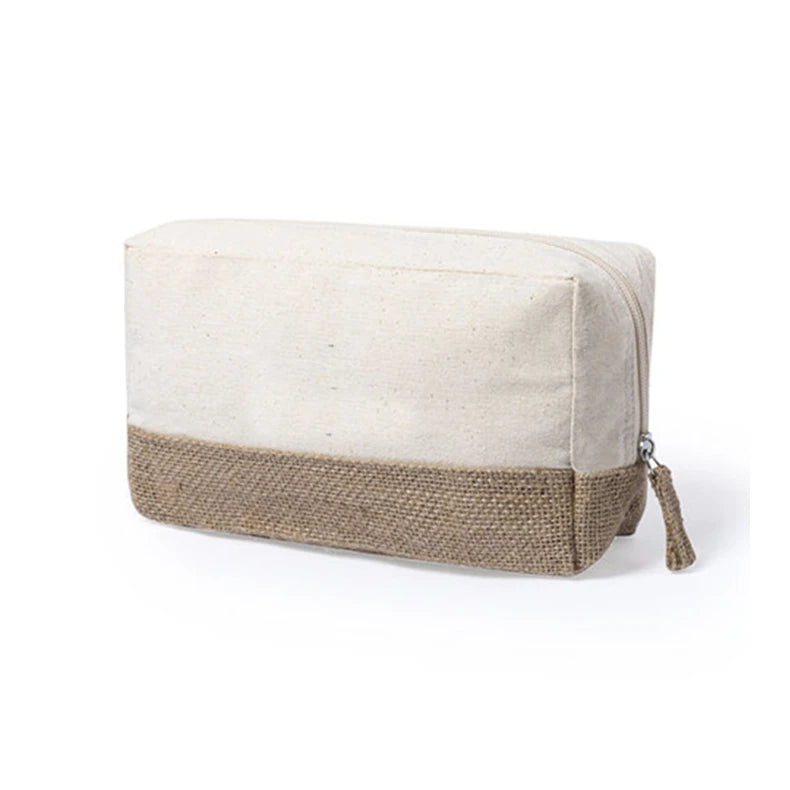 Custom with Logo Zipper Letter Pouch Fashion Style Large Capacity Cosmetic Makeup Organic Cotton Canvas Travel for Toiletry Bags