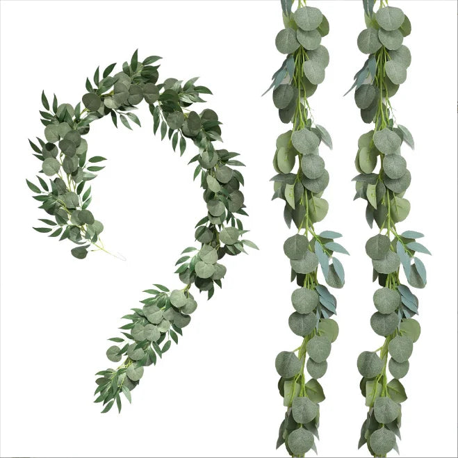 Wedding Home Outdoor Decoration Flower Rattan Wholesale Attic Ceiling  Forest Series Decorative Rattan Artificial Eucalyptus
