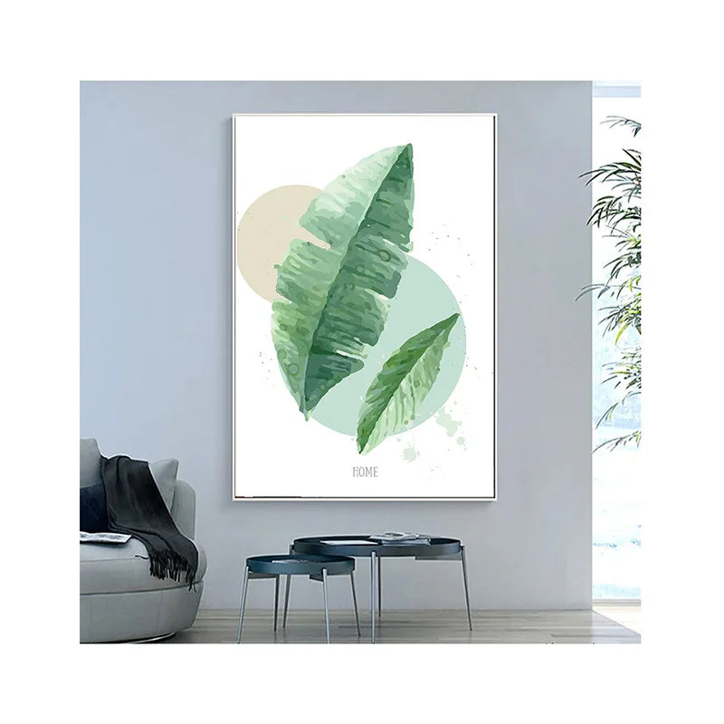 Mordern Green Tropical Plants Canvas Poster Art Picture Wall Living Room Decor Oil Painting on Canvas Posters and Prints Art Pic