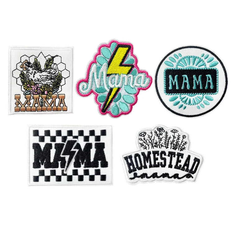 Custom Iron on Patch Heat Press Embroidery Mama Cowgirl Patches for Women Clothing Decoration