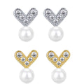 Fine Jewelry Pearl Earrings 18K Gold Plated Round Shape S925 Sterling Silver Pearl Stud Earrings for Women Girl Gifts