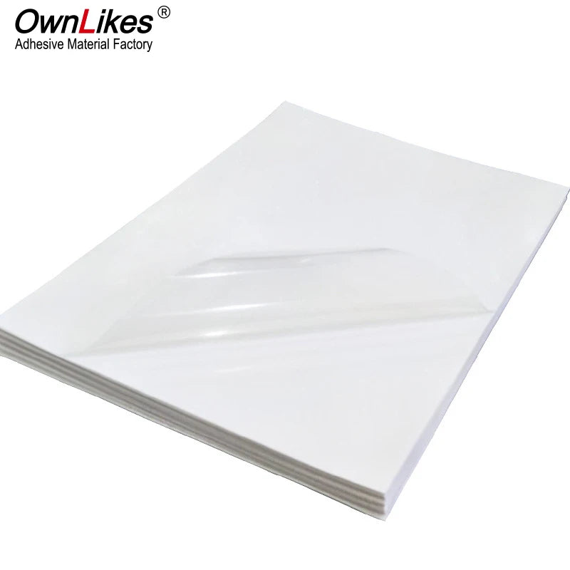 A4 Clear Transparent Inkjet Sticker Paper Waterproof Tear Resistant Vinyl Self Adhesive Label for Packaging & DIY Stickers