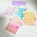 Wholesale Acrylic Eyelash Box With Lid Lash Pallet Clear Eyelash Extension Rainbow Butterfly Iridescent Lash Tile With Cover