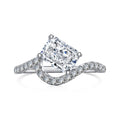 Hot Selling Colorful Fine Jewelry Square 925 Sterling Silver Rings Bridal Diamond Cubic Zirconia Wedding Jewelry Sets for Women
