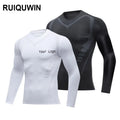 RUIQUWIN OEM New Tracksuit Long Sleeve Workout Tight Muscle Cycling T-Shirt Gym Fitness Training Sportswear for Men