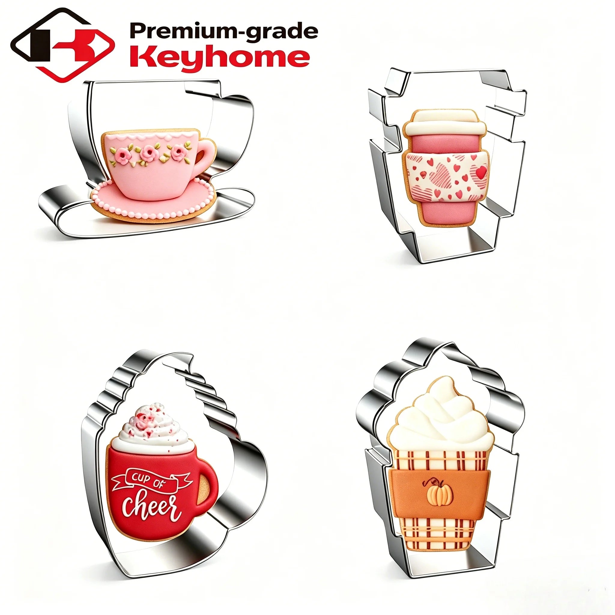 Coffee Cup Cookie Biscuit Mold Fondant Cutter Cake Mold Food Grade Stainless Steel Cookie Cutter for Baking Tool