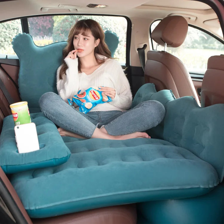 Free Air Pump for In-Car Travel Mattress and Back Seat with a Comfortable Travel Inflatable Bed Car Travel Bed Auto Supplies