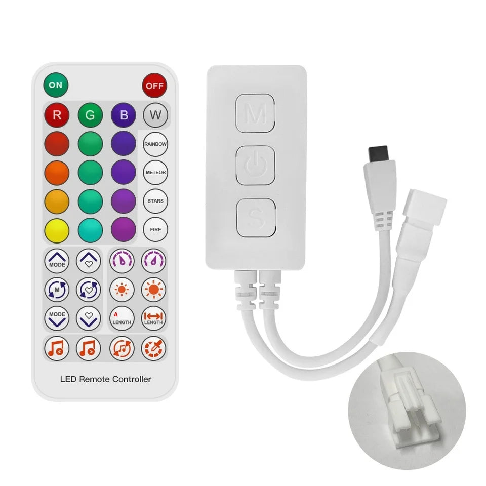 USB SP611E WS2812b Remote Control RGB Pixel LED Strip Dream Color Music Sync BT APP Customizable Logo DC 5V/12V/24V SPI Dimmers