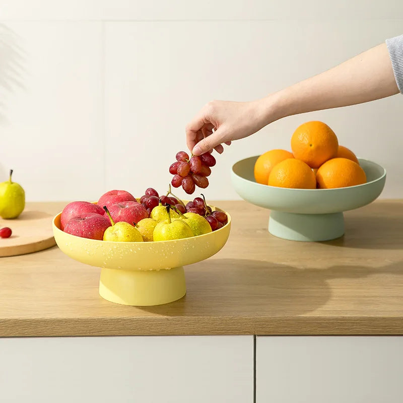 HelloWorld Multifunctional Plastic Fruit Plate Fruit Basket Snack Rack Candy Tray Dessert Storage Baskets