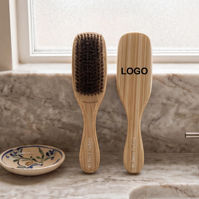 MiDairy 3000+ Colors 23cm Men's Long Handle  Cellulose Acetate Solid Wood Cleaning Brush Styling Hairdressing Tool Brush 221527