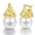 Lotus Fun Mother of Pearl Shell Flower Earrings 925 Sterling Silver 18k Gold Plated Vintage Jewelry Fine Jewelry for Women