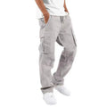 Men's Drawstring Multi-Pocket Pants with Elastic Waistband - Overalls for Outdoor Sports and Work
