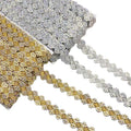 Diy Garment Sewing Textile Beaded Lace Trims Costume Dress Decorative Shiny CZ Crystal Rhinestones Trimming Diamond Chain Lace