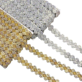 Diy Garment Sewing Textile Beaded Lace Trims Costume Dress Decorative Shiny CZ Crystal Rhinestones Trimming Diamond Chain Lace