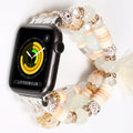 Compatible for Quartz Watch Band Natural Stone Beaded Band for Women Girls Elastic Stretch Replacement Band for Watch Series