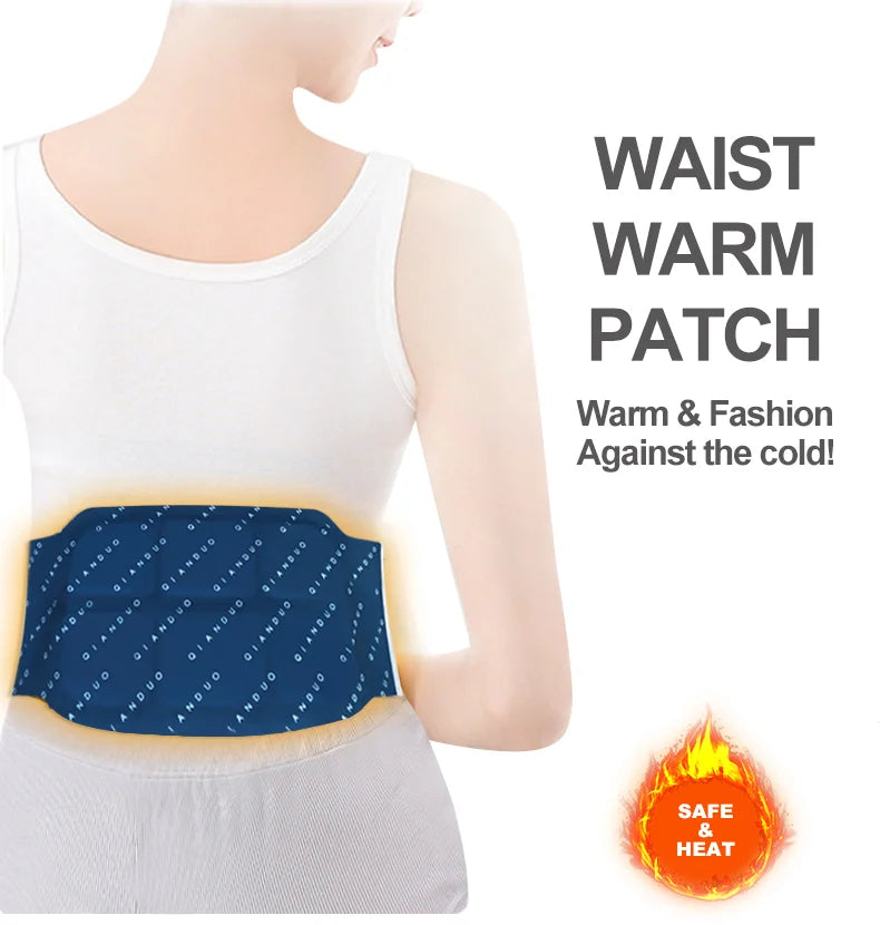 Private Label Self-heating Waist Warmer Belt & Patch/Heating Pad with 44 Heat for Over 4 Hours