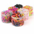 1000pcs/Box Black Disposable Elastic Hair Bands Girls' Candy Color Scrunchies Kids' Hair Accessories-Ponytail Holder