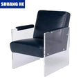 Modern Clear Leisure Single Sofa Chair Living Room Luxury Leather Recliner Acrylic Chair
