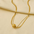Personalized Stainless Steel Snake Chain Necklace Double Layer with 18K Pvd Gold Plating No Fade for Anniversaries