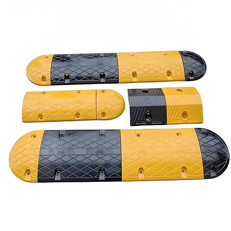 Heavy Duty Steel Reinforced One Way Foldable Portable Highway Rubber Speed Humps with 1000KG Load Capacity Yellow and Black
