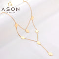 Ason Stainless Steel Personalized Pendant Necklace Ladies Gold Color Fashion Auspicious Lucky Palm Pendant Necklace
