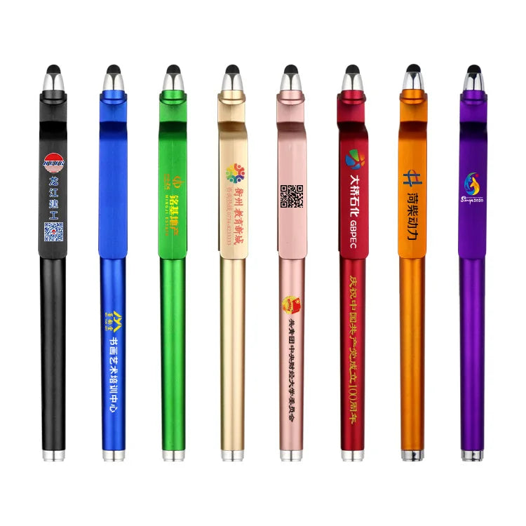 Customized Cartoon Gel Pen Logo Printing QR Code Touch Mobile Phone Holder Blue/Gold/Pink/Red Plastic Writing Width 0.5mm