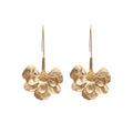 ZA Women's Romantic Flower Huggie Earrings Simple Golden Long Alloy with Bezel Setting for Gift