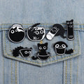 Animal Jewelry Collection Black Kitten Enamel Pin the Perfect Accessory for Adding Charm to Backpacks Hats Clothing