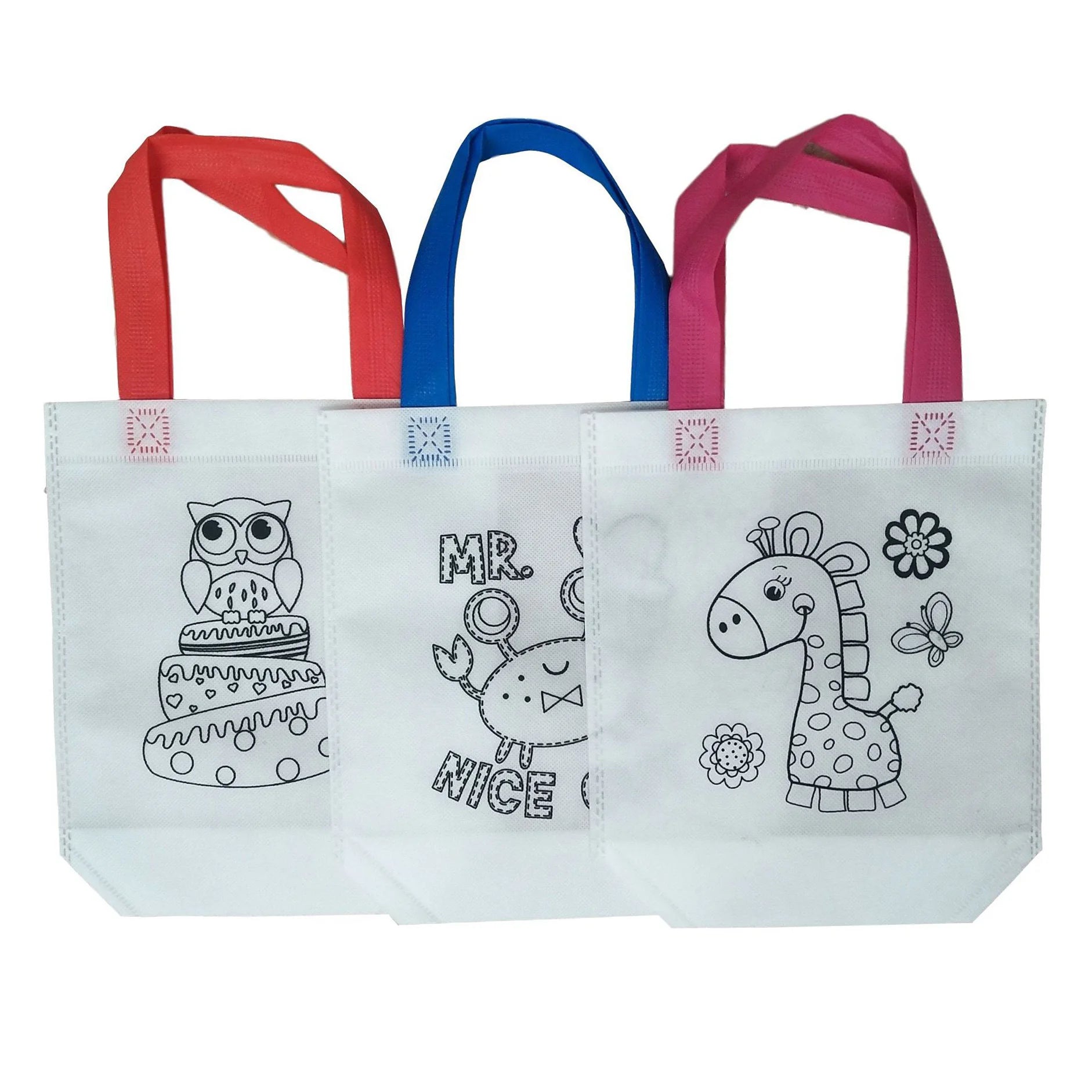 Custom Logo Picture Graffiti Non-Woven Shopping Tote Bag Reusable Striped Pattern for Colorful Promotions Expedited Delivery