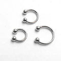 Wholesale HIP HOP 16G Circular Barbell Platinum Plated Belly Ring Tragus Man Piercing 3mm Bead Horseshoe Barbells Earring