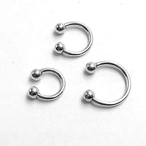 Wholesale HIP HOP 16G Circular Barbell Platinum Plated Belly Ring Tragus Man Piercing 3mm Bead Horseshoe Barbells Earring
