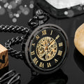 Unique Transparent Open Face Mechanical Skeleton Pocket Watch Roman Hand Widing Fob Watch with Chain for Pendant Jewelry Gift