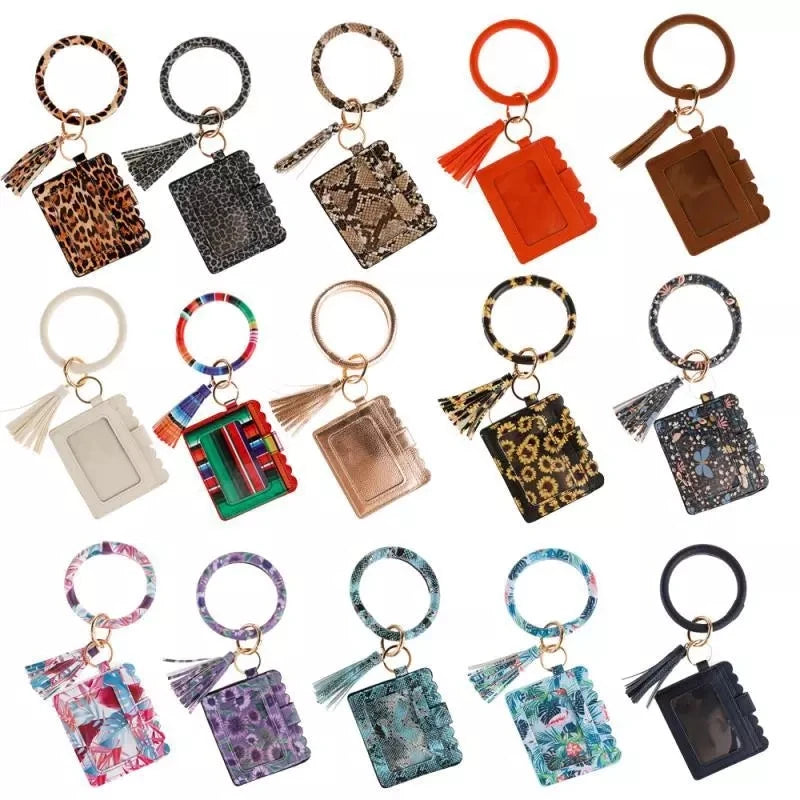 Hot Sale Factory  Leather  Keychain  Bracelet Wallet Wristlet Bracelet for Women
