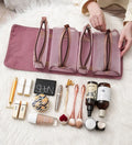 Custom Folding Travel Cosmetic Bags Multifunctional Roll up Detachable Makeup Wash Storage Bags Nylon Hanging Toiletry Bags