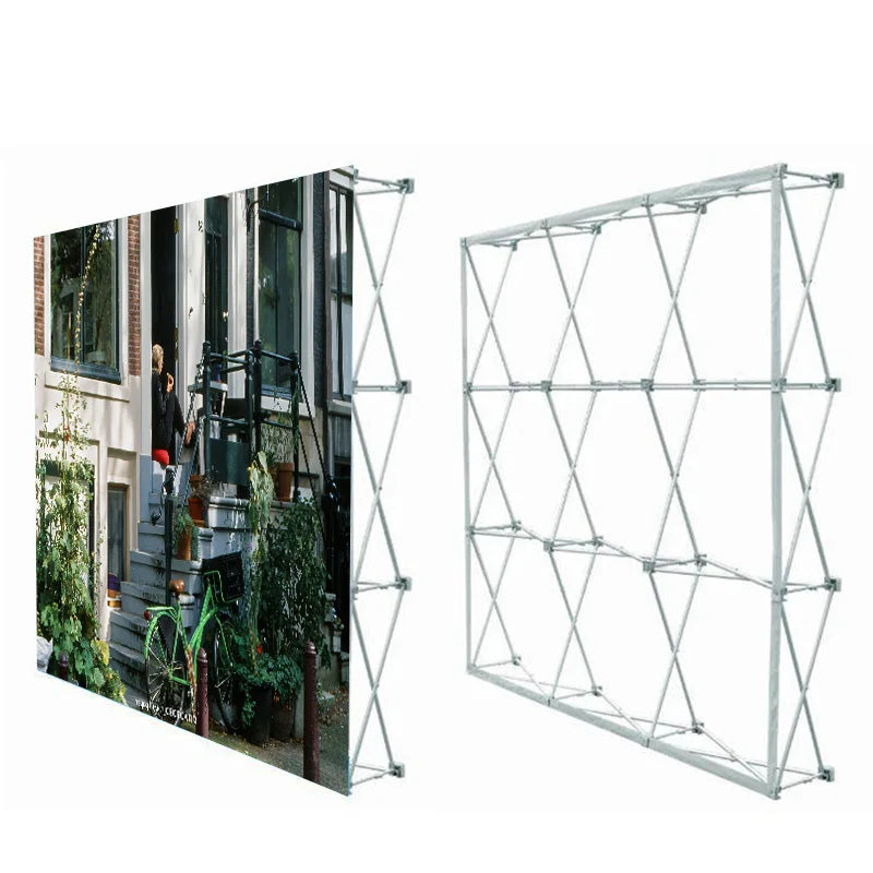 Portable Eco-Friendly Exhibition Booth Straight Backdrop Tension Fabric Pop-up Display with Wall Banner Stand for Trade Shows