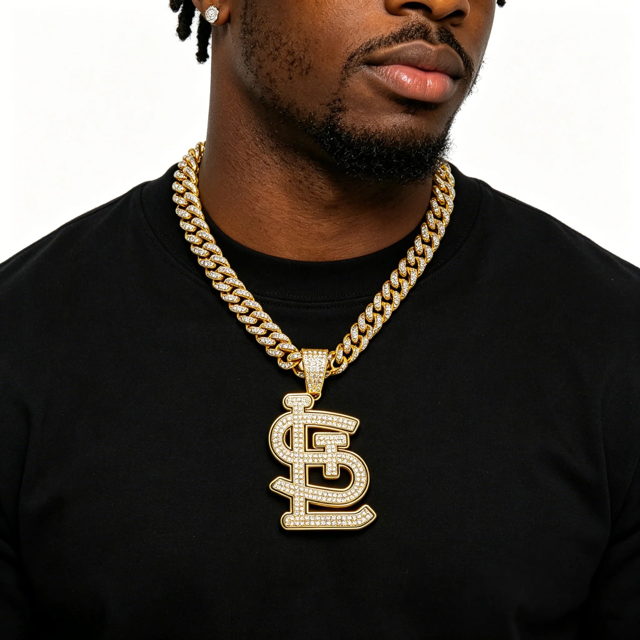 Iced Out Major League Baseball Sports St.Louis Cardinals Charm Jewelry Alloy Rhinestone HipHop MLB Teams Fans Pendant Necklaces