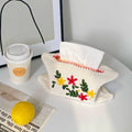 Handmade Green Polyester American Style Rectangle Shape Flowers Tissue Box Cover Fashion Home Living Room Bedroom Coffee