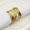 Minimalist Style Gold Pearl Napkin Ring Iron Wire Mesh Napkin Ring for Wedding