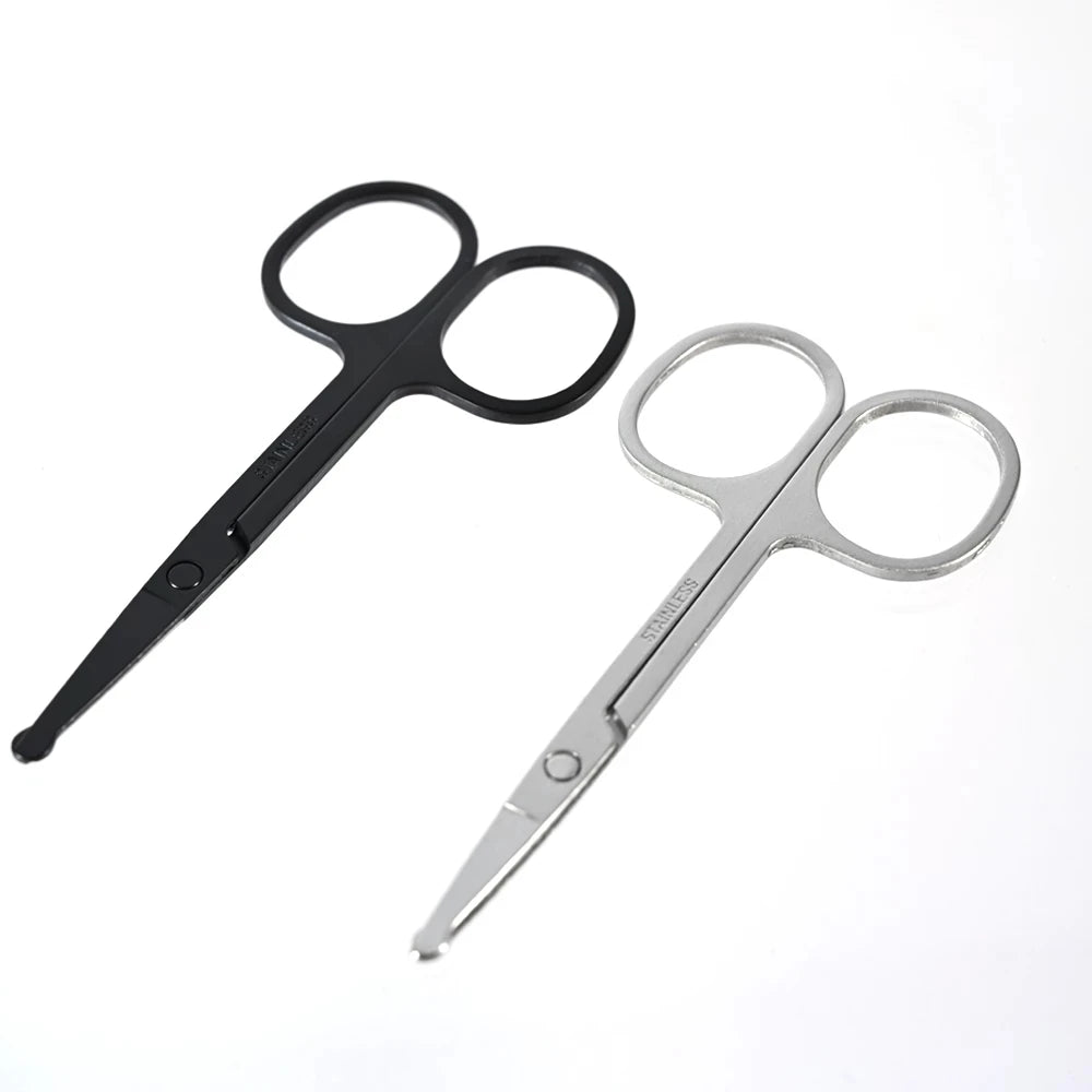 Stainless Steel Ceramic Handle Straight Sharp Blade Beauty Accessory Nose Cutting Barber Hair Trimming Manicure Scissors