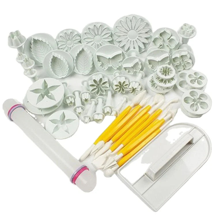 14 Types Cake Fondant Cutter Sets DIY Eco-Friendly Baking Fondant Tools Cake Decorating Set 46 Pieces