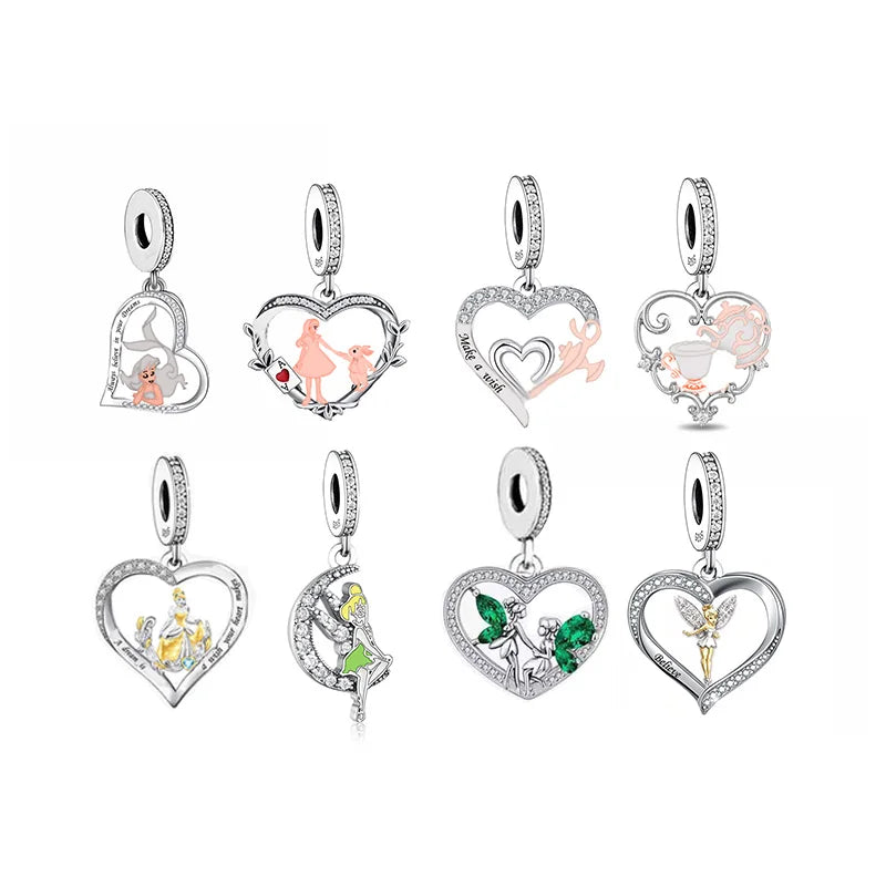 Brand Charm Bracelet Fairy Bead 925 Sterling Silver Fit Original Princess and Bunny Flower for Women Jewelry Making Trendy S925