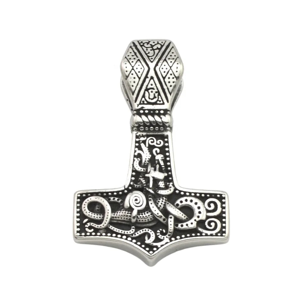 Wholesale Viking Jewelry Stainless Steel Thor's Hammer Viking Men's Necklace