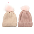 ALLCH Custom Designer Ribbed Cuffed Pink Women Pompom Silk Lining Hair Smooth Winter Hat Satin Lined Beanie