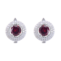 Abiding Classical Earring Natural Gemstone Garnet Topaz Quartz and Amethyst Jewelry of Earring Jewelry Collection Bridal Sets