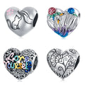 Trendy Fine S925 Personalized Designer Jewelry 925 Sterling Silver Heart Multi Color Starry Sky Cute Charms for Jewelry Makin