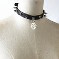 Dark Style Gothic Accessories Exaggerated Princess Collar Black Leather Cold Vintage Lolita Necklace Fashion Pendant Necklace