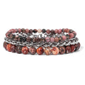 3 PCs/set Natural Gemstone Bracelets Set for Women Men Handmade Anxiety Healing Yoga Meditation Natural Stone Bracelet