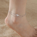 Fashion Bohemian Stainless Steel Gold Bead Chains Layered Airplane Anklets Foot Chains